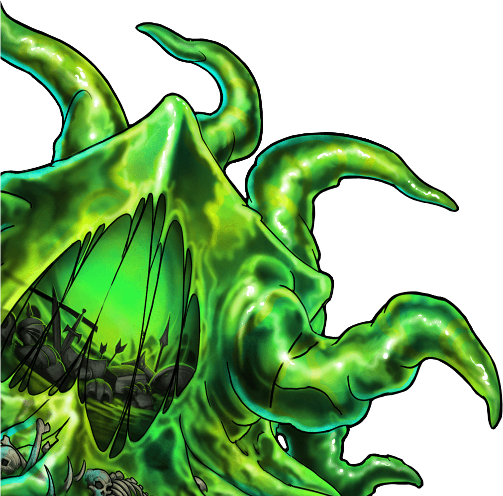 Glowing Green Slime Creature PNG Image