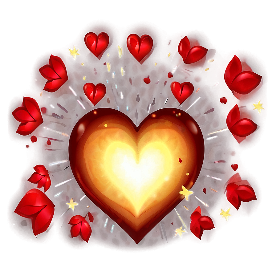 Glowing Heart Illustration Png C PNG Image