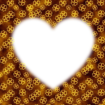 Glowing Heart Pattern Background PNG Image