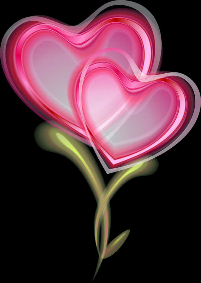 Glowing Hearts Clipart PNG Image