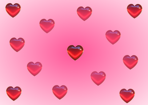 Glowing Hearts Pattern PNG Image