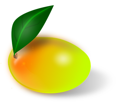 Glowing Lemonwith Leaf PNG Image