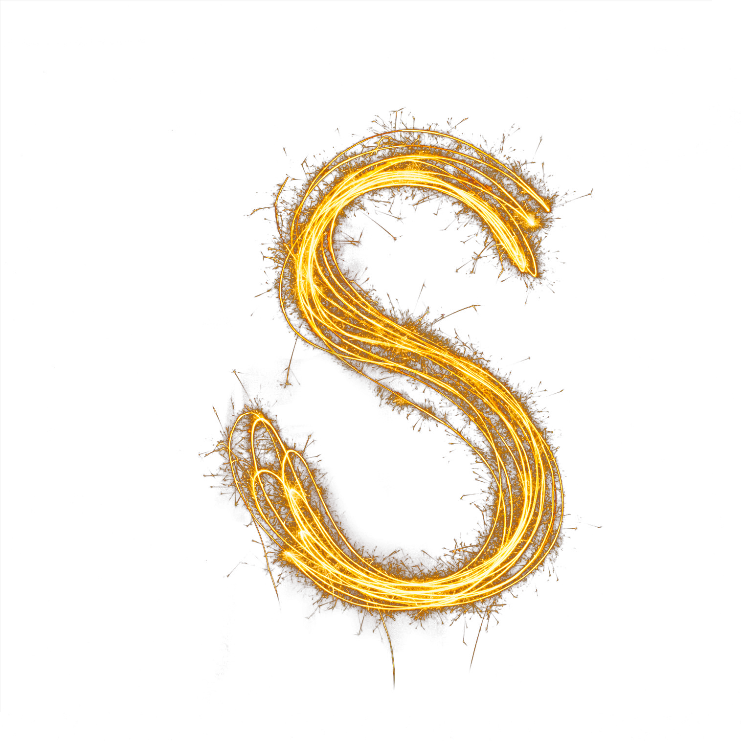 Glowing Letter S Fire Effect PNG Image