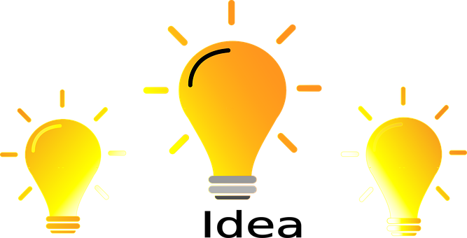 Glowing Lightbulb Ideas Concept PNG Image