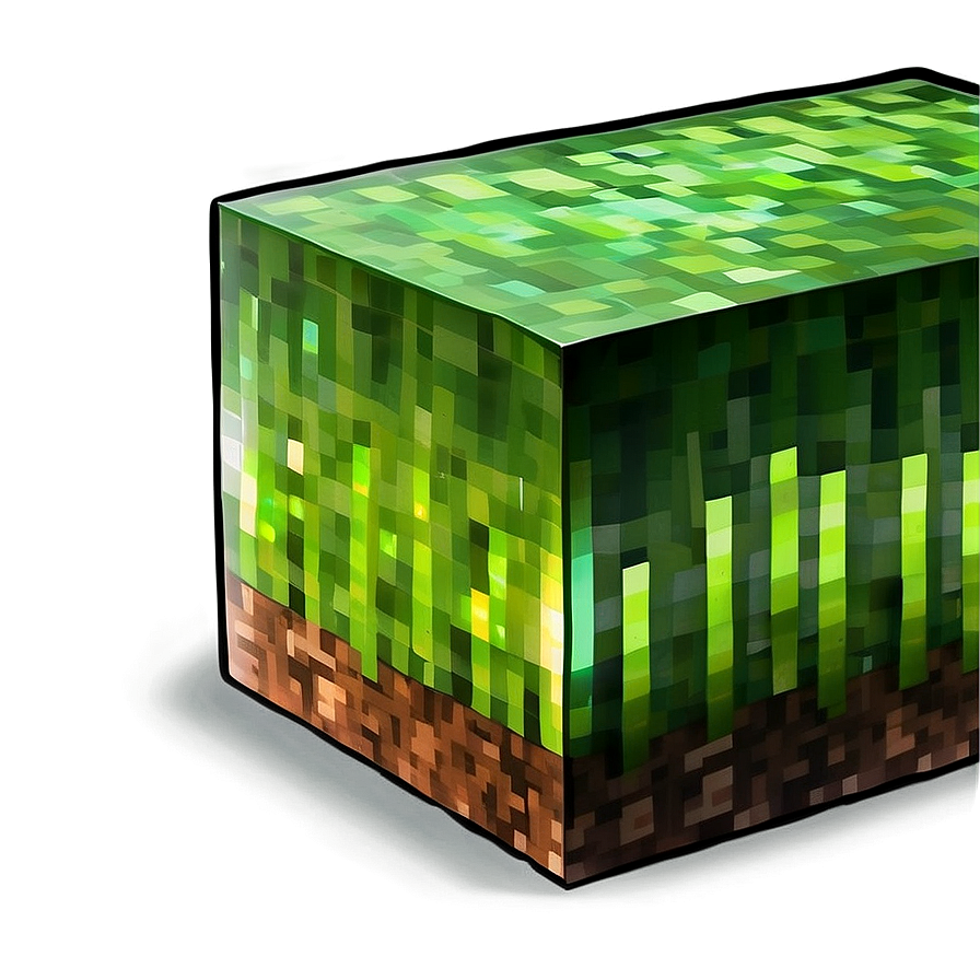 Glowing Minecraft Grass Block Png Lxo67 PNG Image