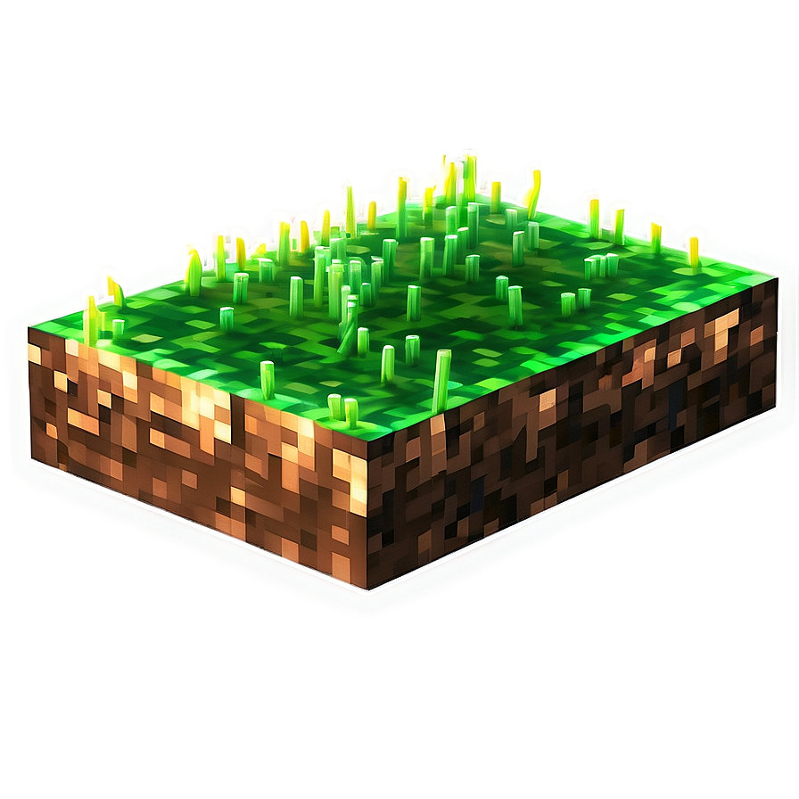 Glowing Minecraft Grass Block Png Yvj PNG Image