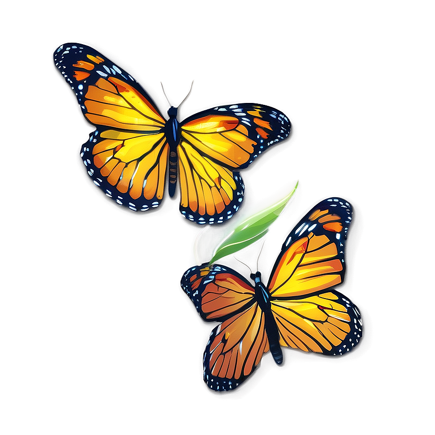 Glowing Monarch Butterflies Png Plg39 PNG Image