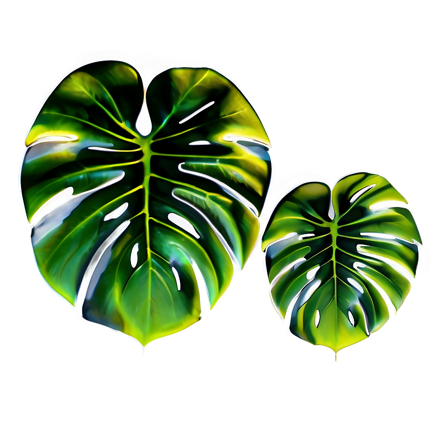 Glowing Monstera Leaf Png Xfp46 PNG Image