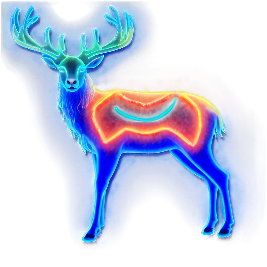 Glowing Neon Deer Png 05062024 PNG Image