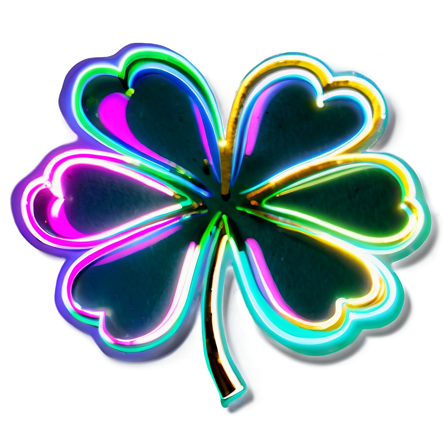 Glowing Neon Shamrock Png 05242024 PNG Image