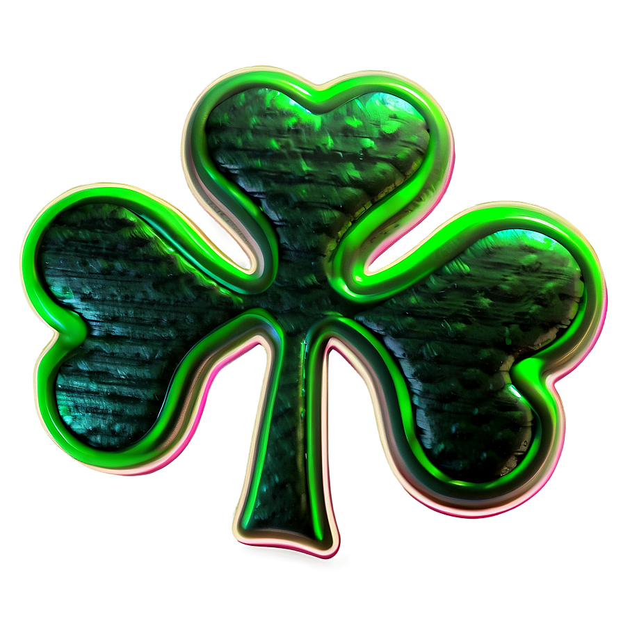 Glowing Neon Shamrock Png Lcu3 PNG Image