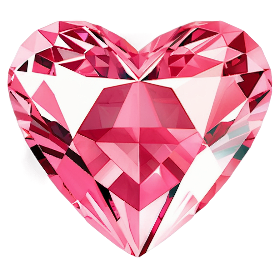 Glowing Pink Heart Diamond Png Tpp44 PNG Image