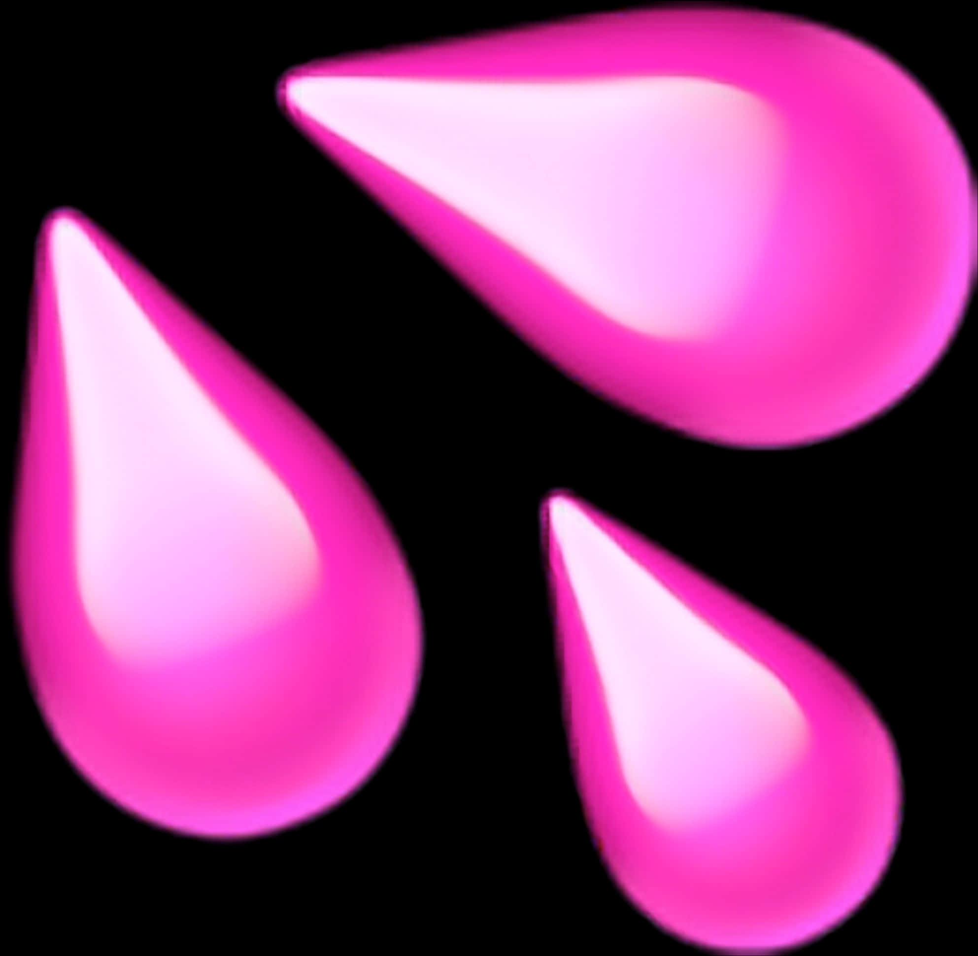 Glowing Pink Water Drops PNG Image