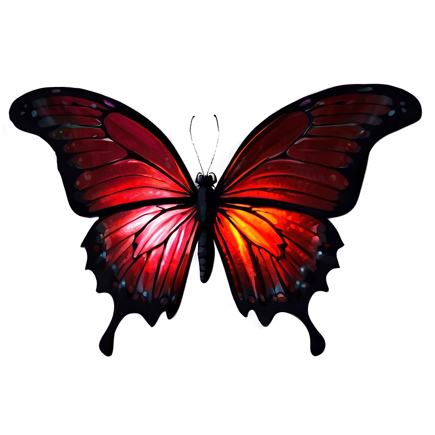 Glowing Red Butterfly Png Ccm66 PNG Image