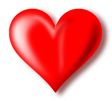 Glowing Red Heart Black Background PNG Image