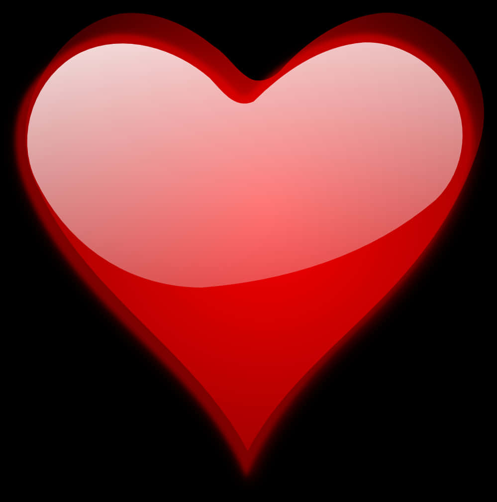 Glowing Red Heart Graphic PNG Image