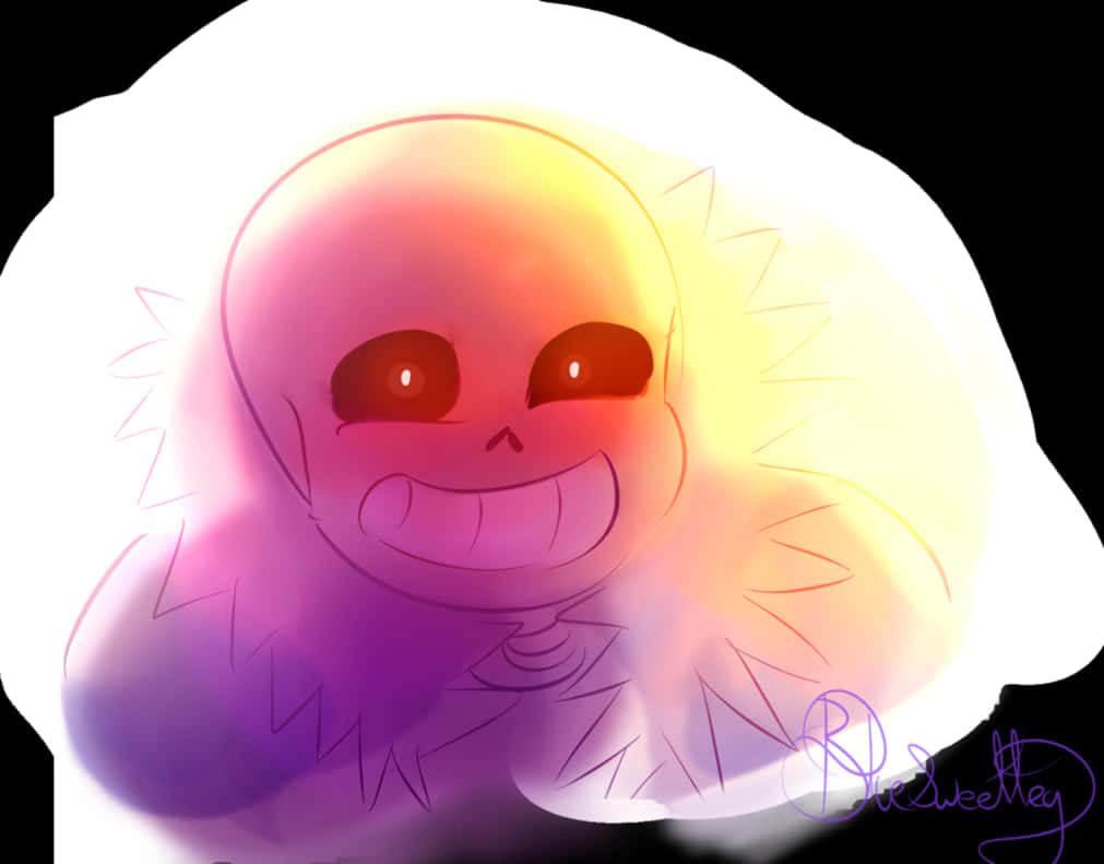 Glowing Sans Fanart PNG Image