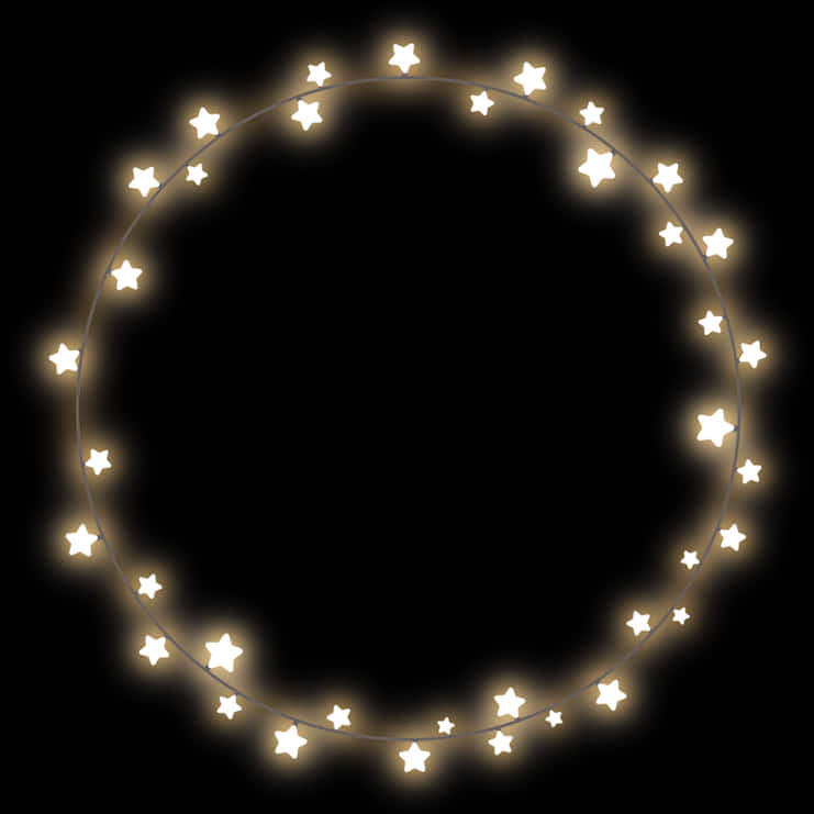 Glowing Star Circle Frame PNG Image