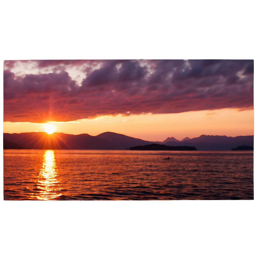 Glowing Sunset Over Sea Png 36 PNG Image