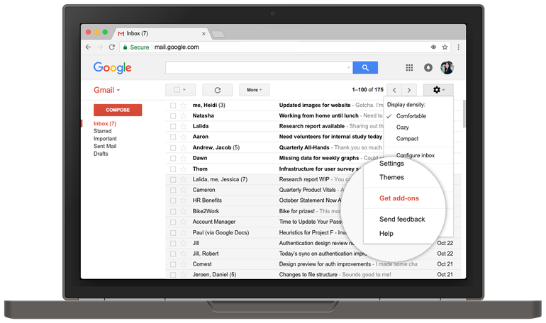 Gmail Inbox Interface PNG Image