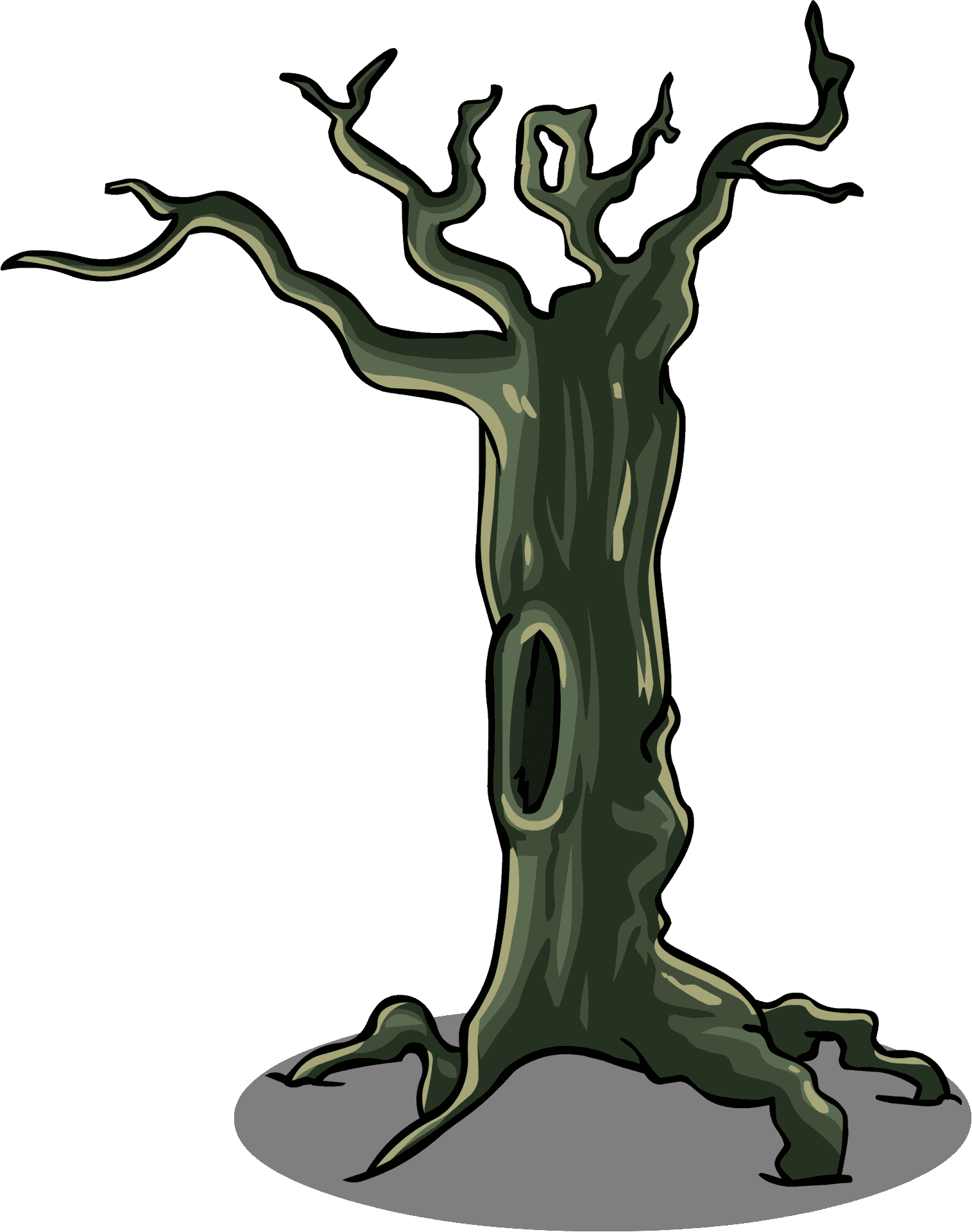 Gnarled_ Tree_ Trunk_ Vector PNG Image