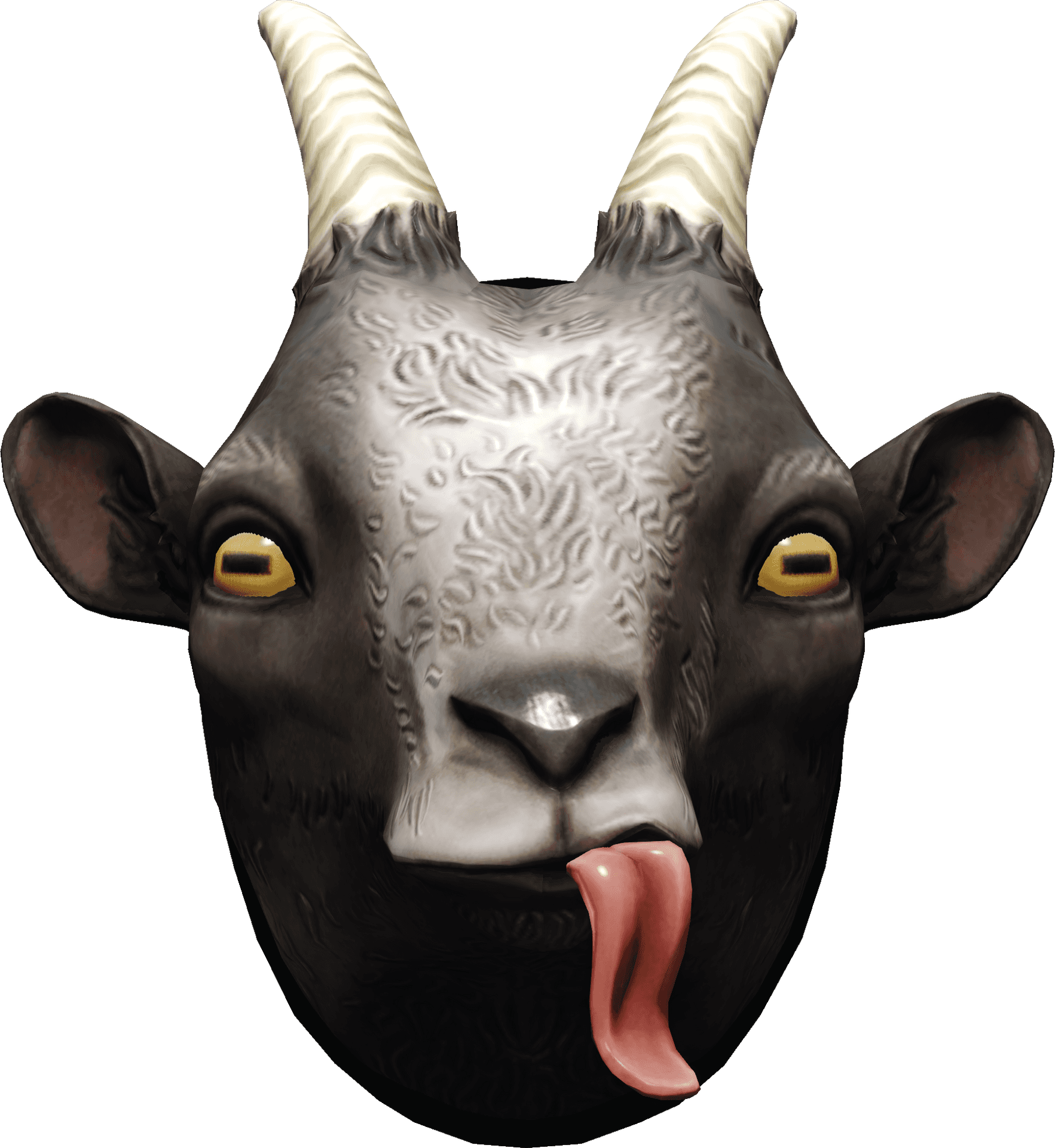 Goat Head Maskwith Tongue Out PNG Image