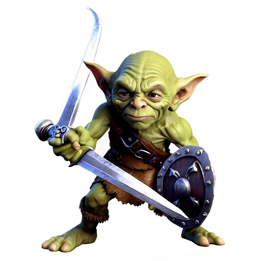 Goblin With Sword And Shield Png 05252024 PNG Image