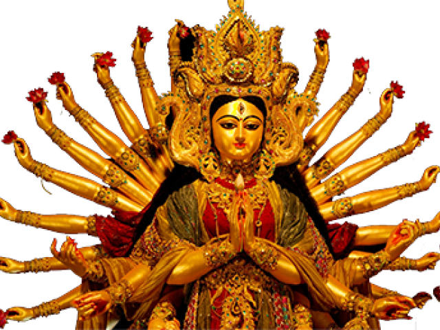 Goddess Durga Multi Armed Deity PNG Image