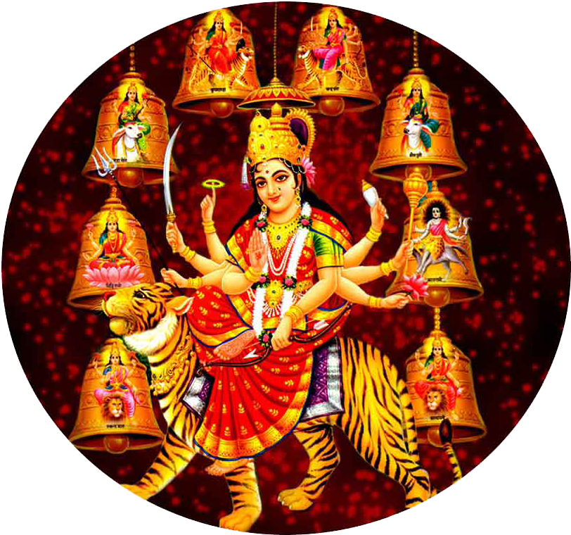 Goddess Durga Multi Armed Deity PNG Image