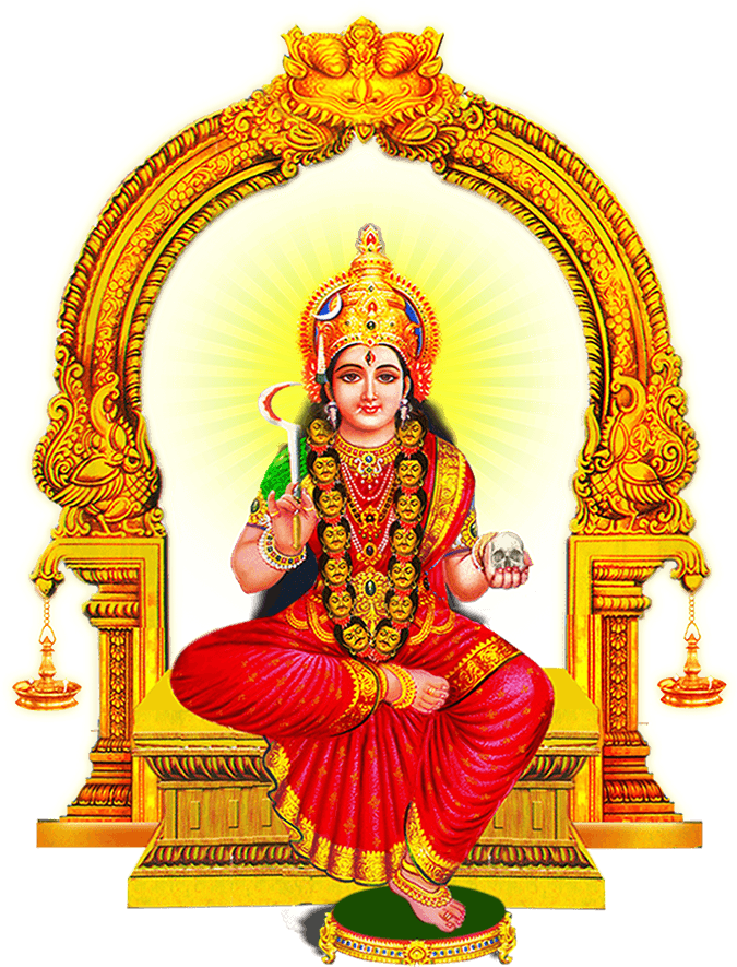 Goddess Durga Seatedon Lotus PNG Image