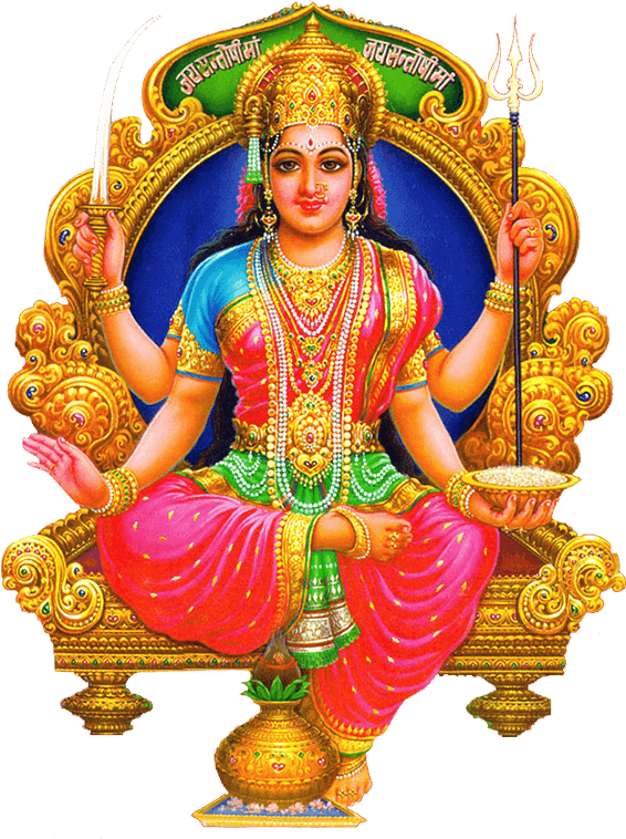 Goddess Durga Traditional Artwork PNG Image