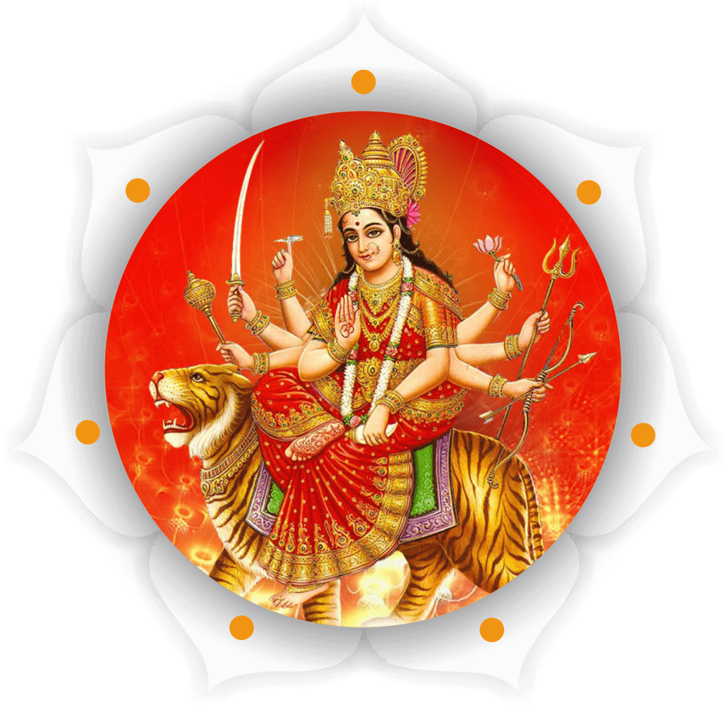 Goddess Durgaon Tiger PNG Image