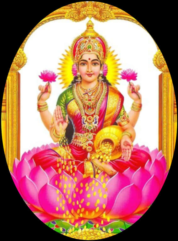 Goddess_ Lakshmi_on_ Lotus PNG Image