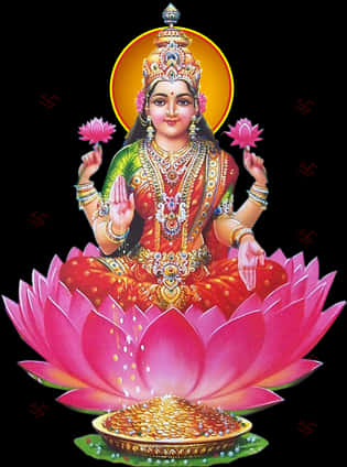 Goddess_ Lakshmi_on_ Lotus PNG Image