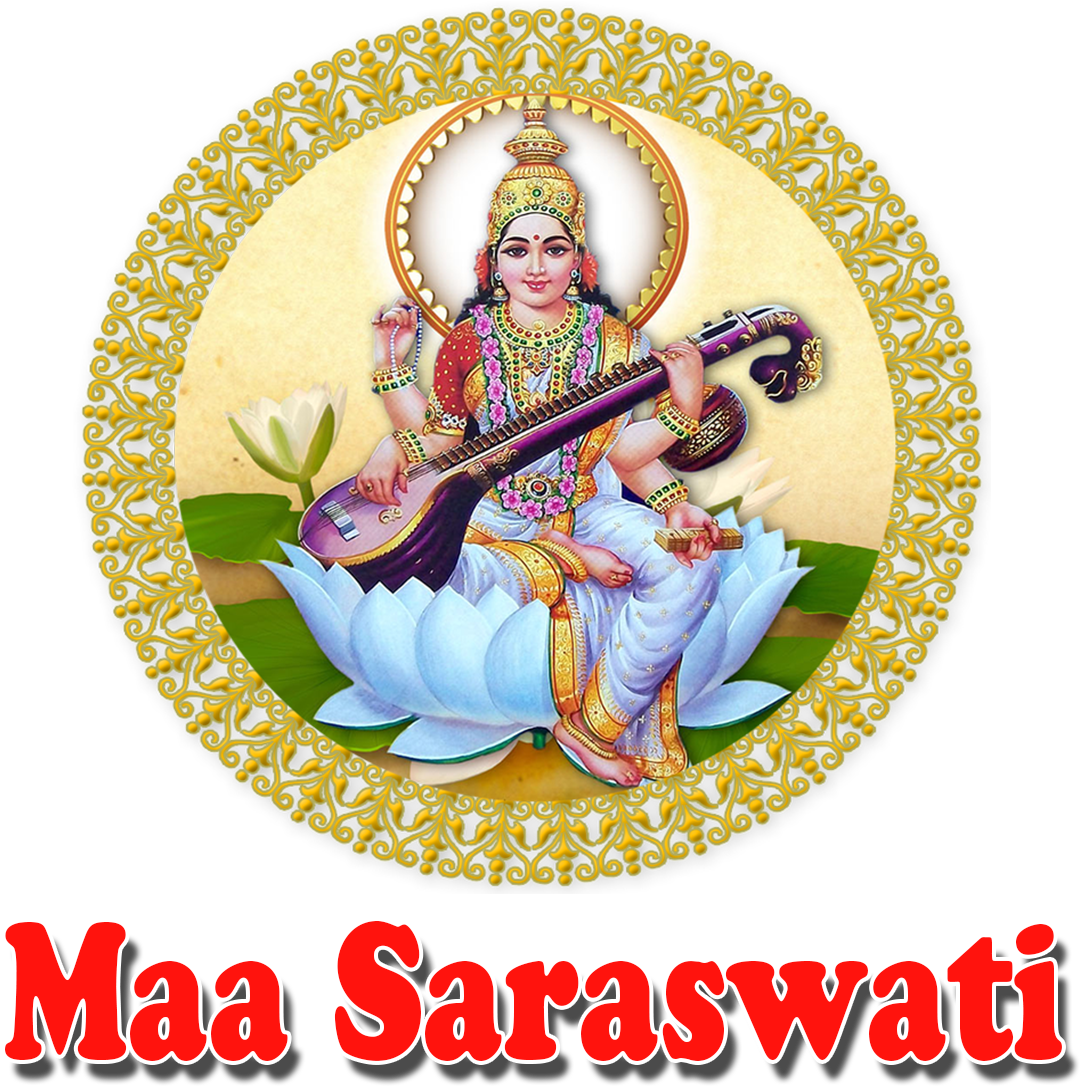 Goddess Saraswati Illustration PNG Image