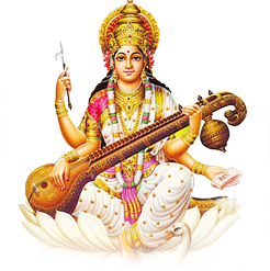 Goddess_ Saraswati_ Seated_ With_ Veena PNG Image