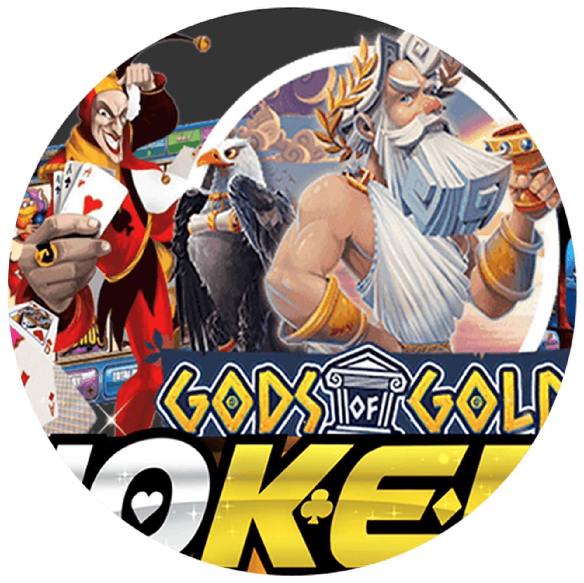 Godsof Goldand Joker Casino Game Characters PNG Image