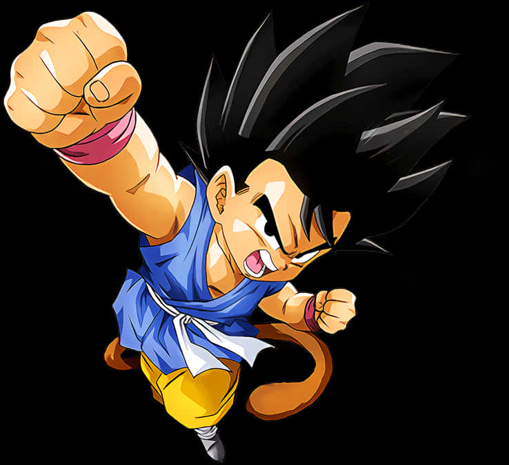 Goku Flying Punch Illustration PNG Image