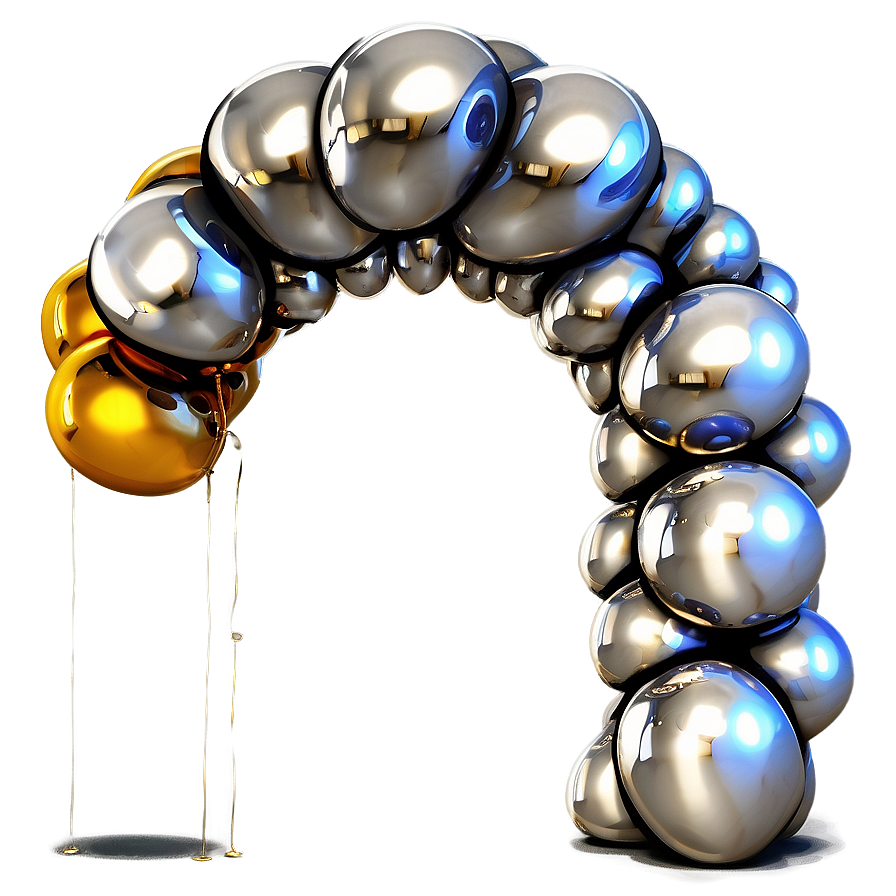 Gold And Silver Balloon Arch Png Oxb PNG Image