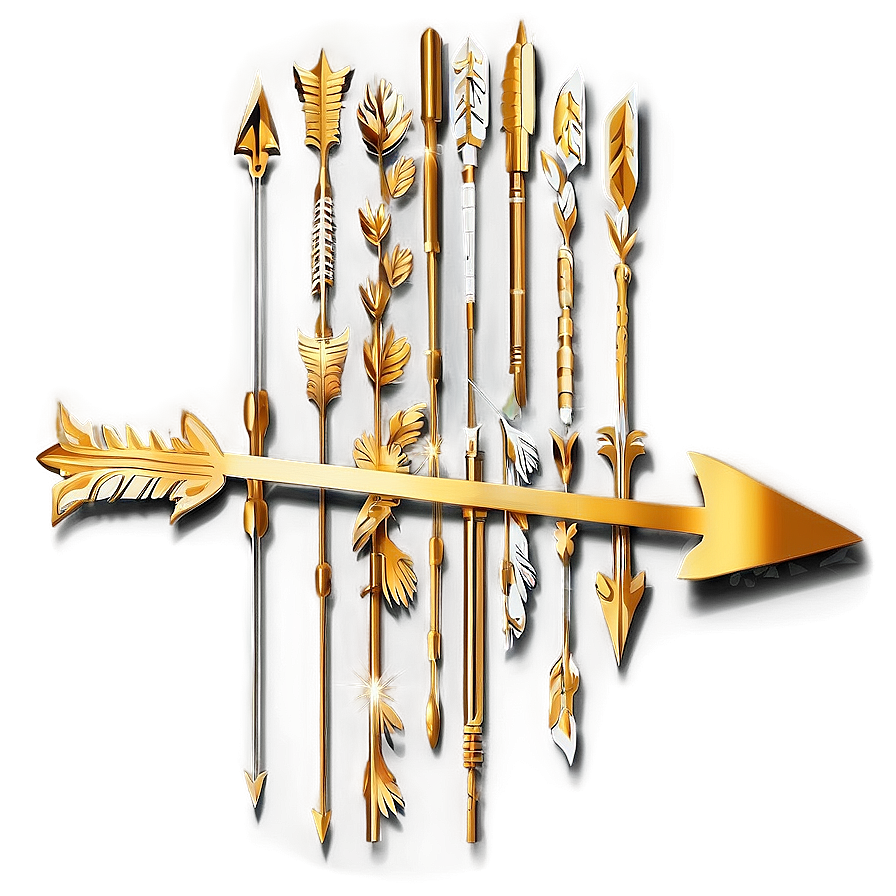 Gold Arrow For Decoration Png 06212024 PNG Image