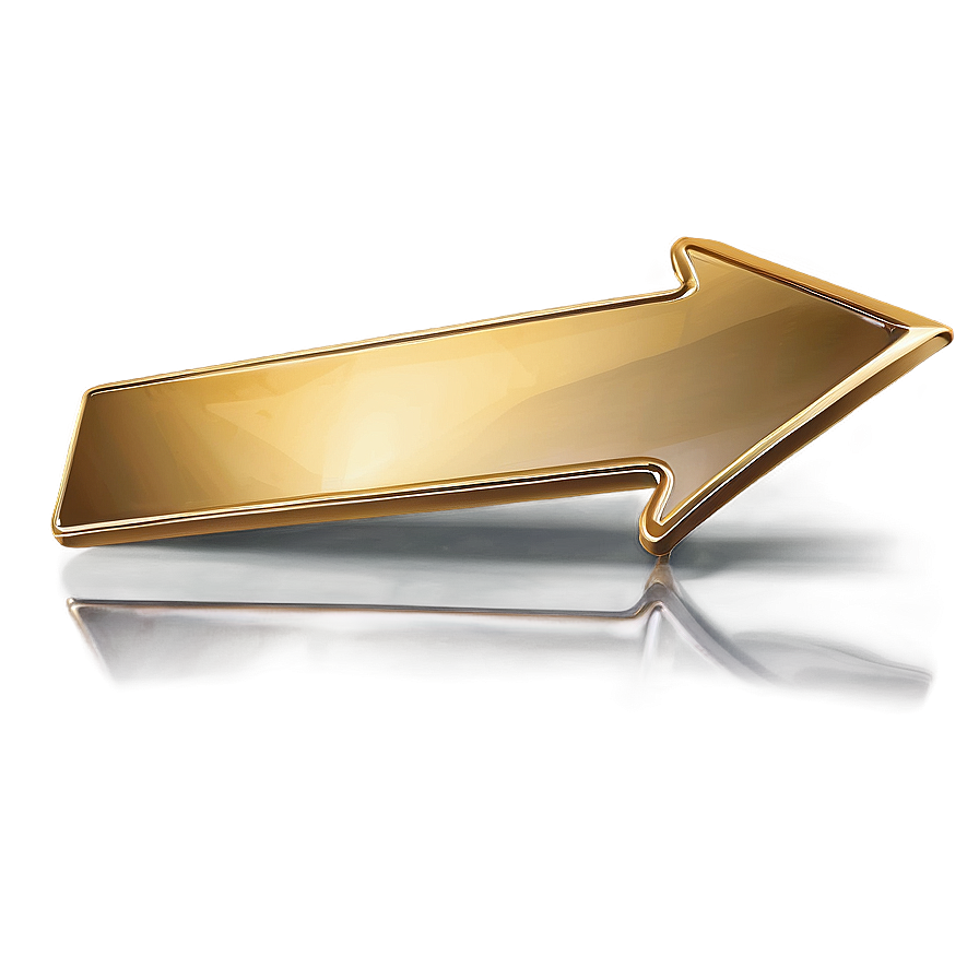 Gold Arrow With Reflective Surface Png Ayp99 PNG Image