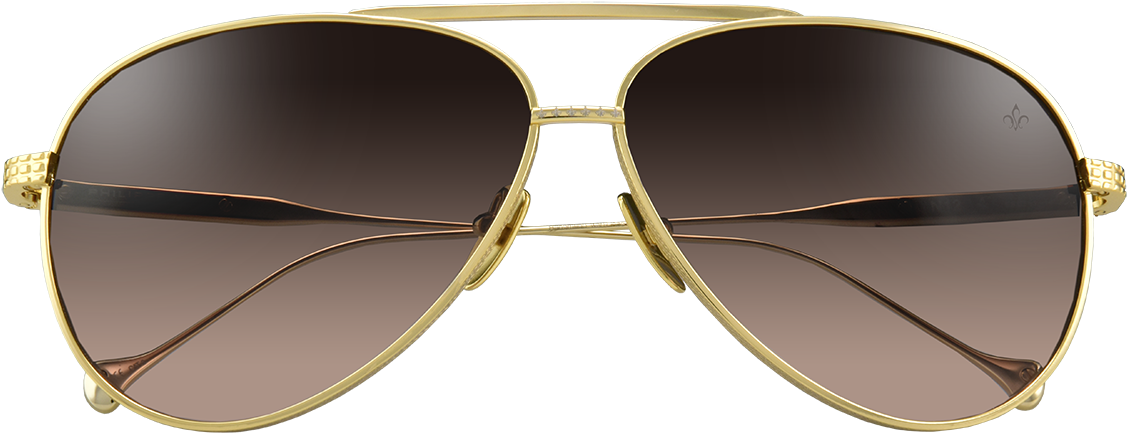 Gold Aviator Sunglasses Transparent Background PNG Image