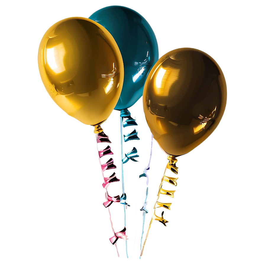 Gold Balloon Bouquet Png 06212024 PNG Image