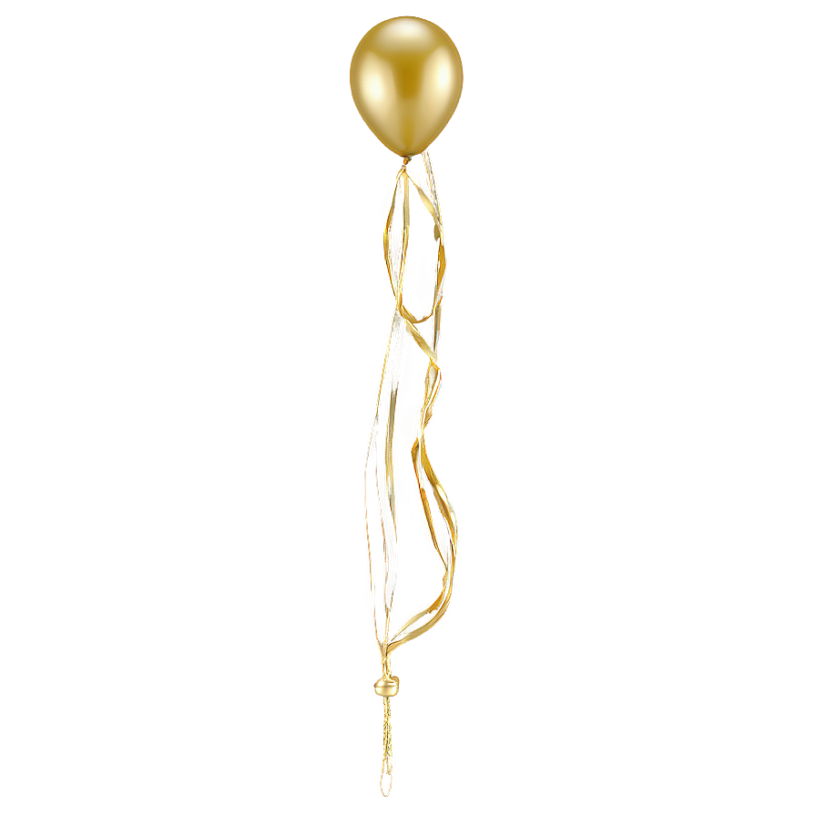 Gold Balloon With String Png Pid63 PNG Image