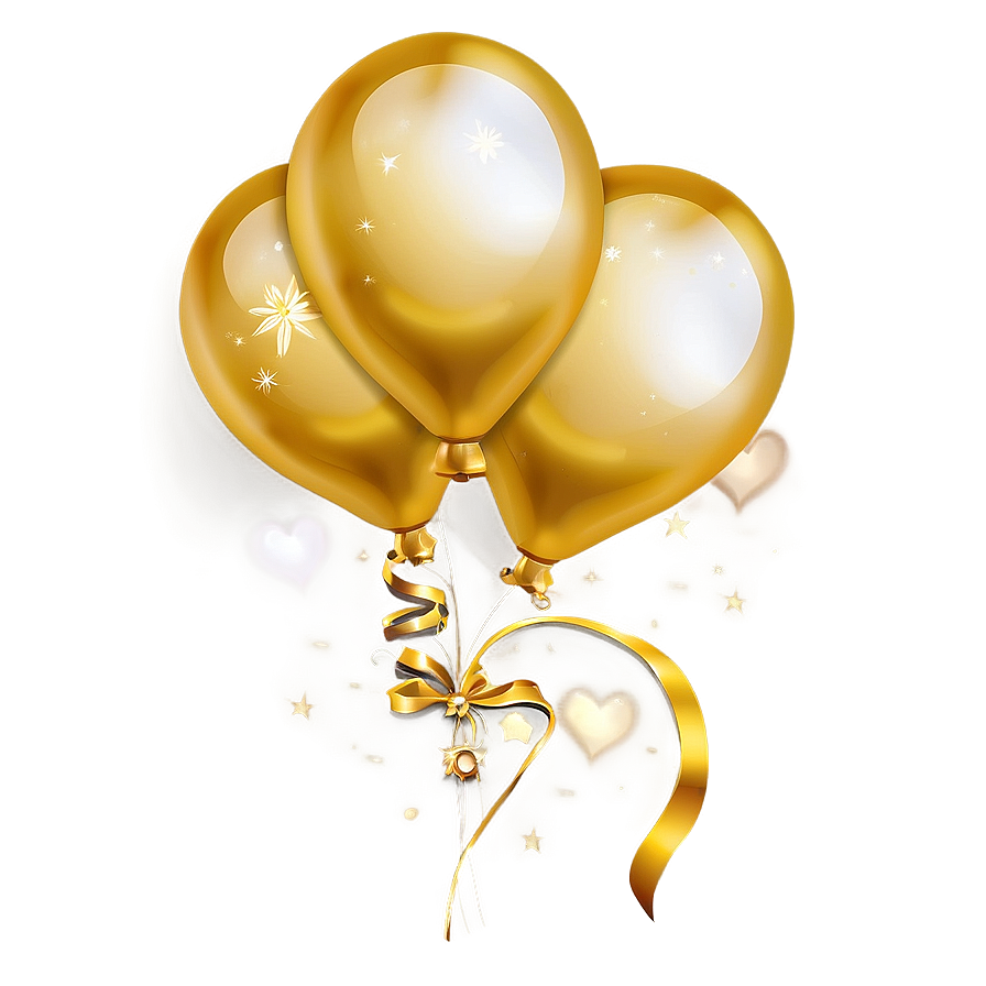 Gold Balloons Decoration Png 12 PNG Image