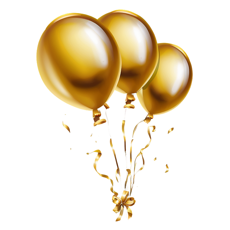 Gold Balloons Transparent Background Png Unv59 PNG Image