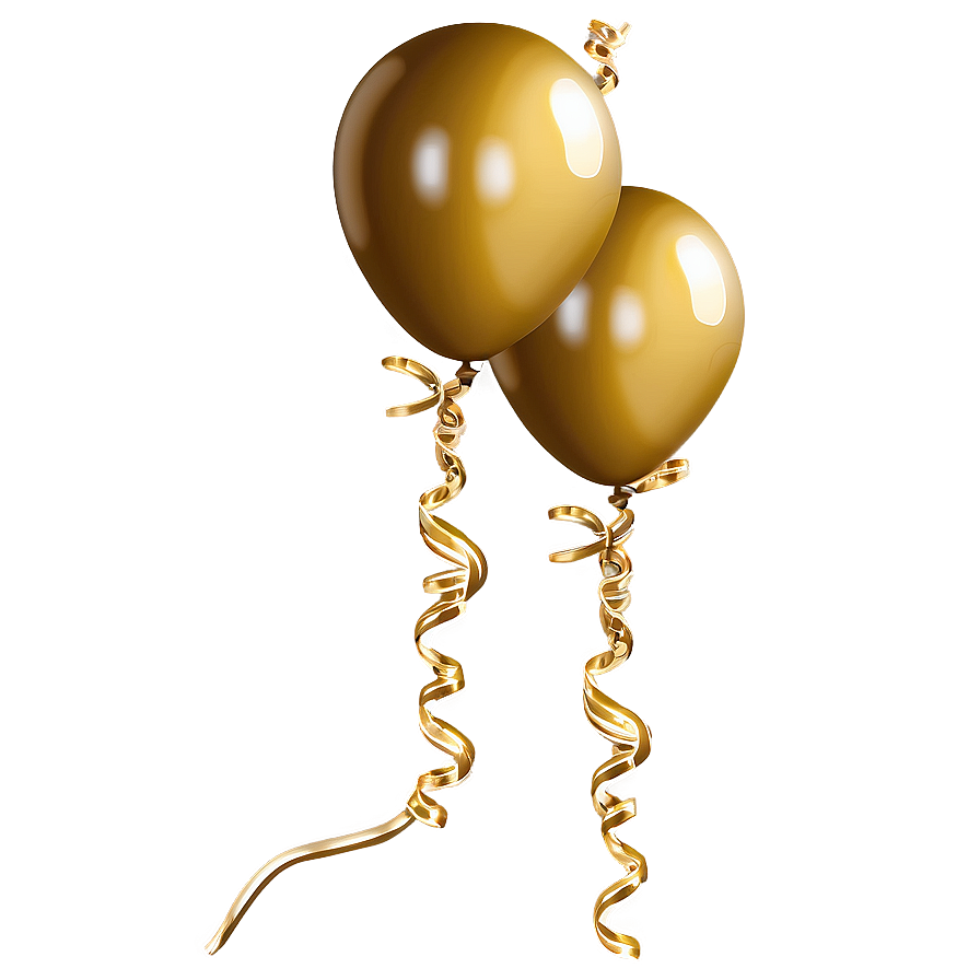 Gold Balloons With String Png 69 PNG Image