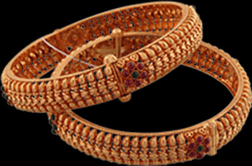 Gold Bangle Designswith Intricate Patterns PNG Image