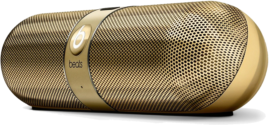 Gold Beats Pill Speaker PNG Image