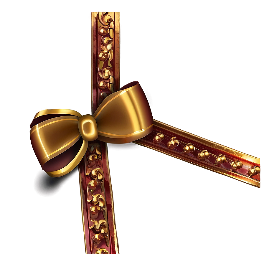 Gold Bow D PNG Image